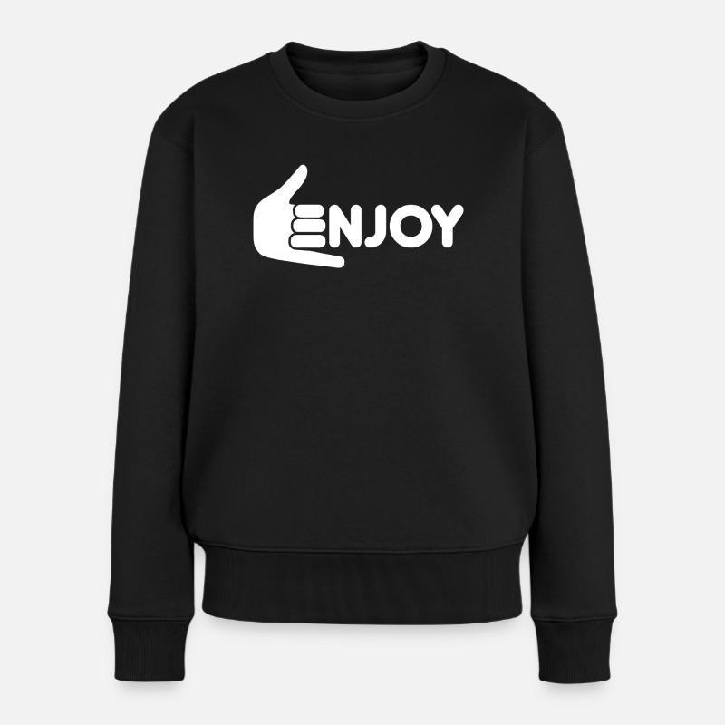 Enjoy - Frauen Premium Bio Pullover - Schwarz