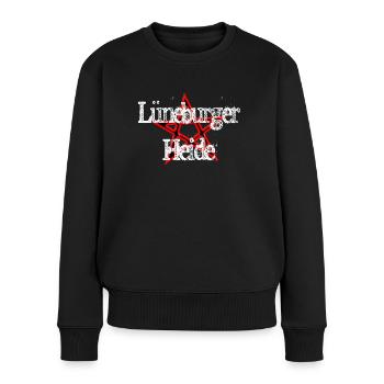 Lüneburger Heide - Frauen Premium Bio Pullover - Schwarz - Vorne - Julia (174cm)