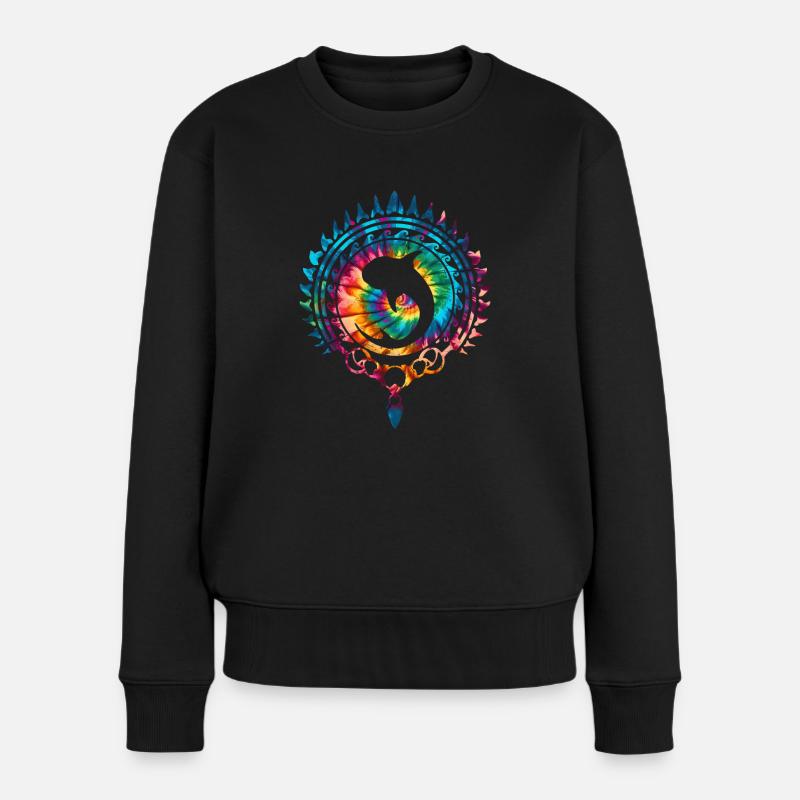 Walhai Tie Dye - Frauen Premium Bio Pullover - Schwarz