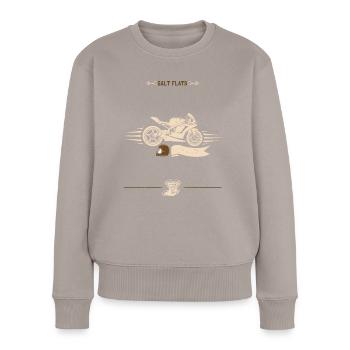 Salt Flats - Moto - Pull Premium bio Femme - taupe - Devant - Julia (174cm)