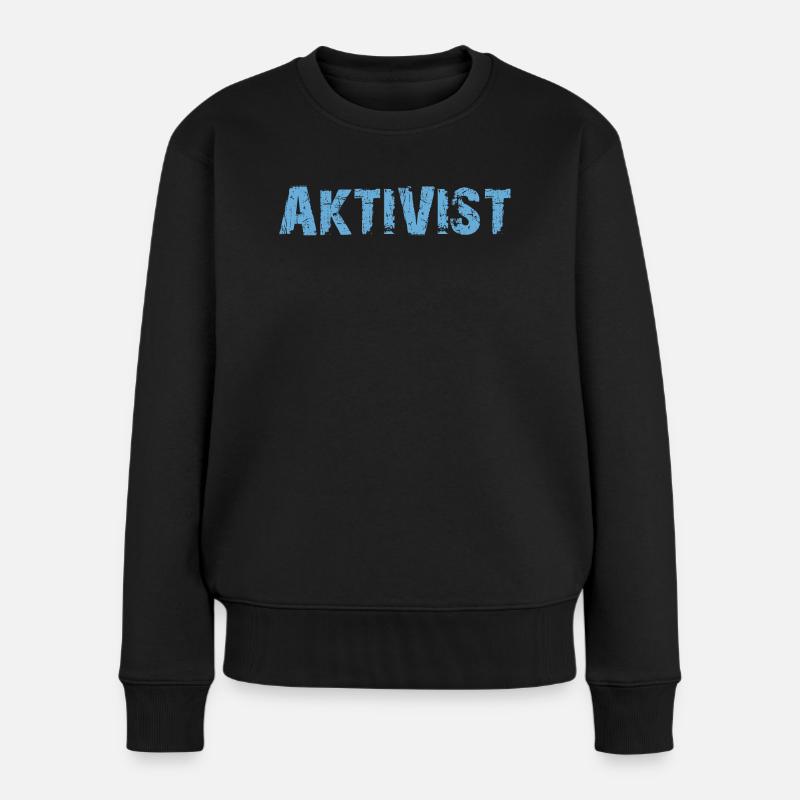 AKTIVIST - Frauen Premium Bio Pullover - Schwarz