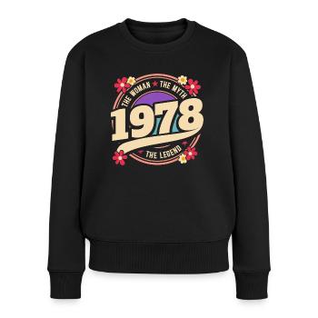 Frau 1978 Die Legende 45 Jahre Jubiläum - Frauen Premium Bio Pullover - Schwarz - Vorne - Julia (174cm)