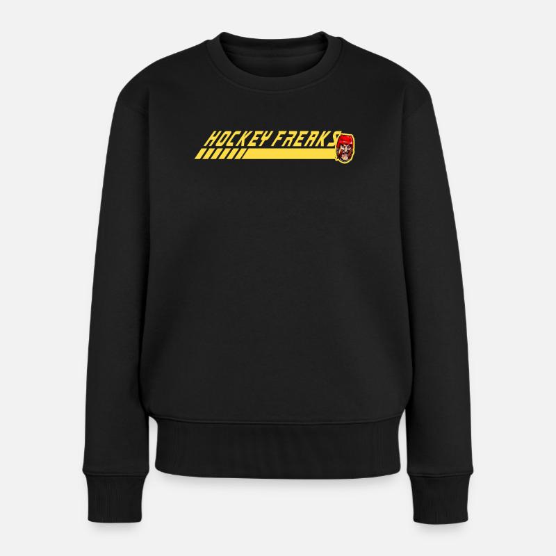 Hockey Freaks Maskottchen Rush - Frauen Premium Bio Pullover - Schwarz