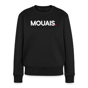 JA | Reaktion des minimalistischen Humors - Frauen Premium Bio Pullover - Schwarz - Vorne - Julia (174cm)
