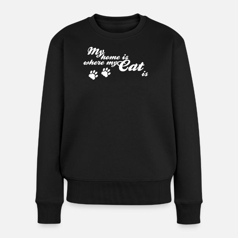 La maison est là où se trouve mon chat - Pull Premium bio Femme - noir