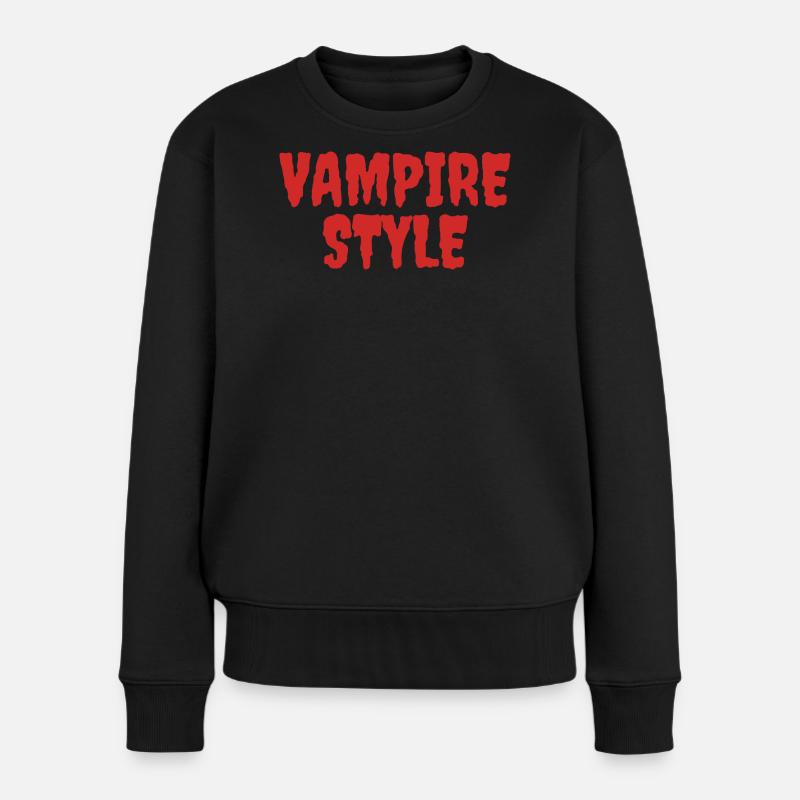 Vampirstil Verspieltes Grafikdesign - Frauen Premium Bio Pullover - Schwarz