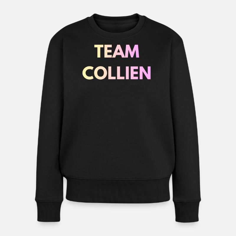 Team Collien Gradient Text - Frauen Premium Bio Pullover - Schwarz