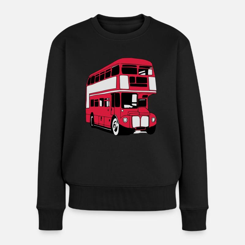London-Bus (3 color) - Frauen Premium Bio Pullover - Schwarz