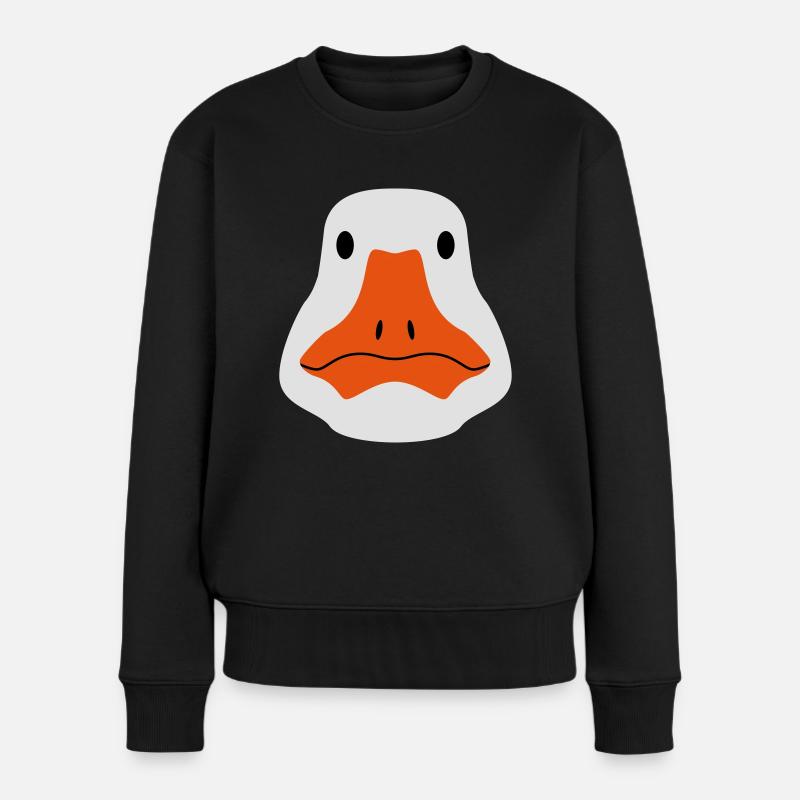Gans / stilisiert - Frauen Premium Bio Pullover - Schwarz