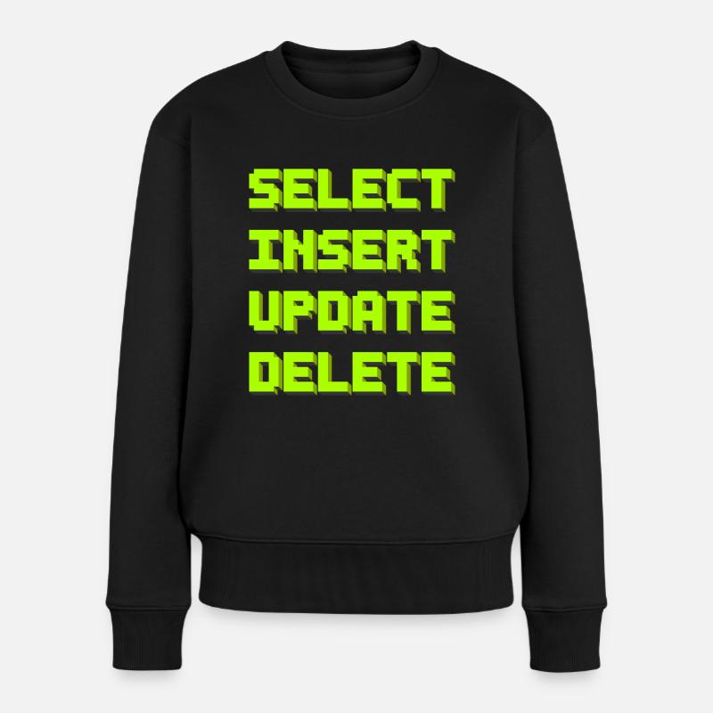 SQL pixelart black - Frauen Premium Bio Pullover - Schwarz