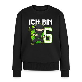 6. Geburtstag Ninja Junge 6 Jahre alt Ninjas - Frauen Premium Bio Pullover - Schwarz - Vorne - Julia (174cm)