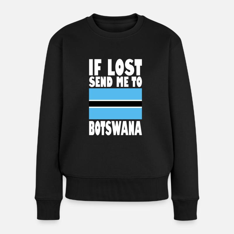 Botswana Flagge Spruch - Frauen Premium Bio Pullover - Schwarz