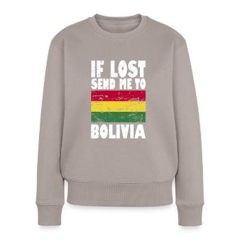 Drapeau de la Bolivie - Pull Premium bio Femme - taupe - Devant - Julia (174cm)