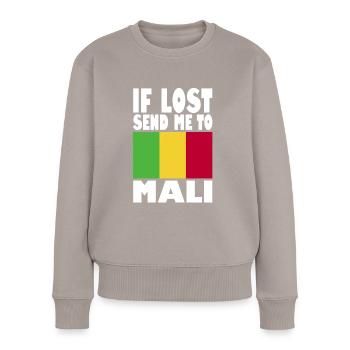 Slogan du drapeau du Mali - Pull Premium bio Femme - taupe - Devant - Julia (174cm)