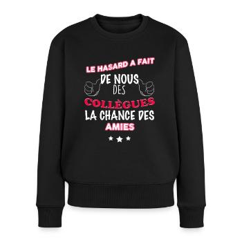 Collègues Et Amies Femme Idée Cadeau Copines - Pull Premium bio Femme - noir - Devant - Julia (174cm)