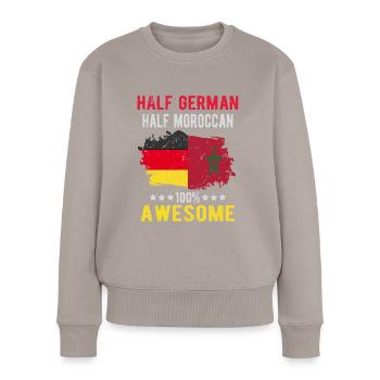 Halb Deutsch Halb Marokkaner - Frauen Premium Bio Pullover - Taupe - Vorne - Julia (174cm)