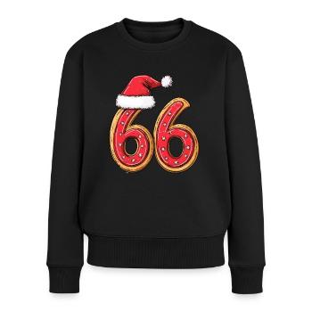 66 Number Christmas Biscuit - Women's Premium Organic Jumper - black - Front - Julia (174cm)