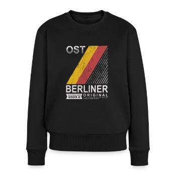 OSTBERLINER ORIGINAL OST BERLIN OSSI DDR GESCHENK - Frauen Premium Bio Pullover - Schwarz - Vorne - Julia (174cm)