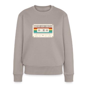48 Birthday Best Of 1974 Cassette Retro Vintage - Women's Premium Organic Jumper - taupe - Front - Julia (174cm)