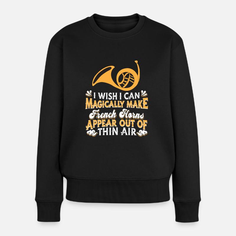 French Horn Hornist - Frauen Premium Bio Pullover - Schwarz