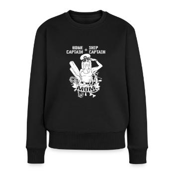 Seglen Segelboot Segler - Frauen Premium Bio Pullover - Schwarz - Vorne - Julia (174cm)