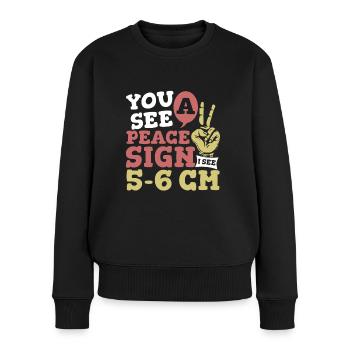 Hebamme Friedenszeichen Zukünftige Hebamme - Frauen Premium Bio Pullover - Schwarz - Vorne - Julia (174cm)