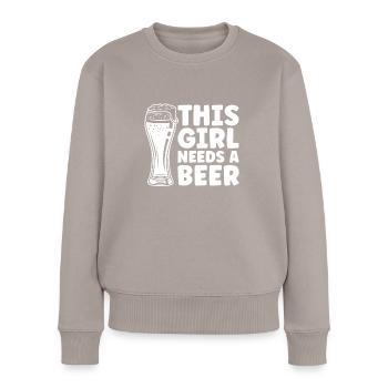 Segeln Segler Segelboot Bier - Frauen Premium Bio Pullover - Taupe - Vorne - Julia (174cm)