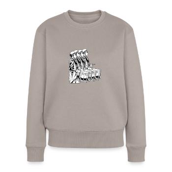Spielmannszug Drums - Frauen Premium Bio Pullover - Taupe - Vorne - Julia (174cm)