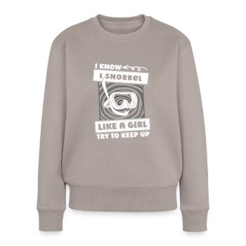 Snorkeling Girls - Women's Premium Organic Jumper - taupe - Front - Julia (174cm)