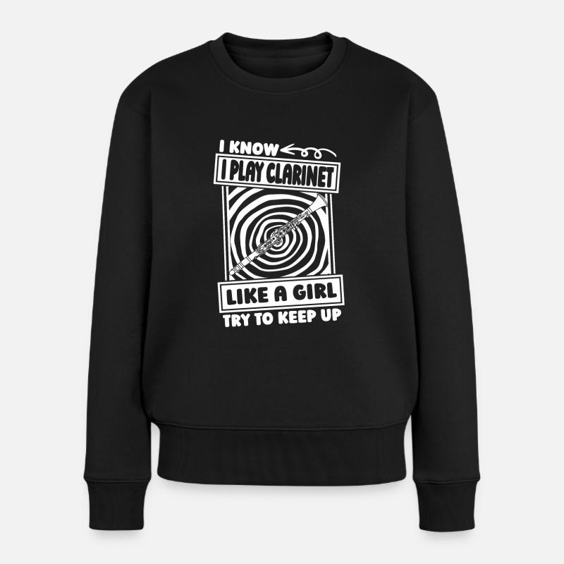 Klarinette Klarinettist Mädchen - Frauen Premium Bio Pullover - Schwarz