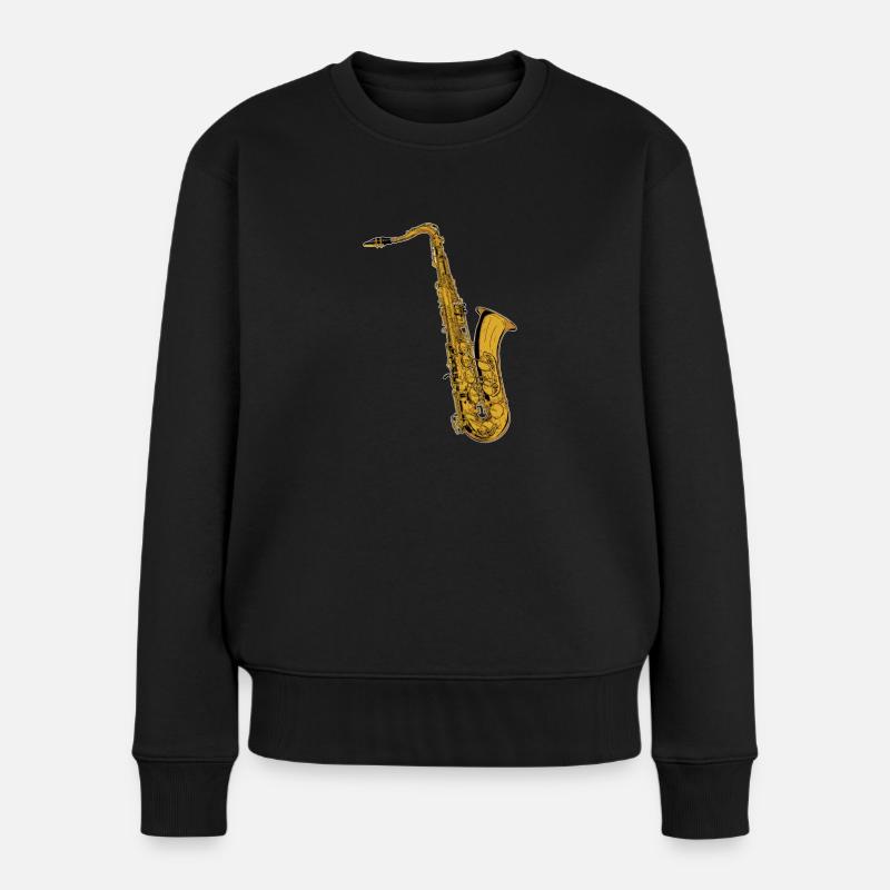 Spielmannszug Saxophon - Frauen Premium Bio Pullover - Schwarz