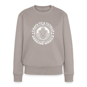 Christ Christentum - Frauen Premium Bio Pullover - Taupe - Vorne - Julia (174cm)
