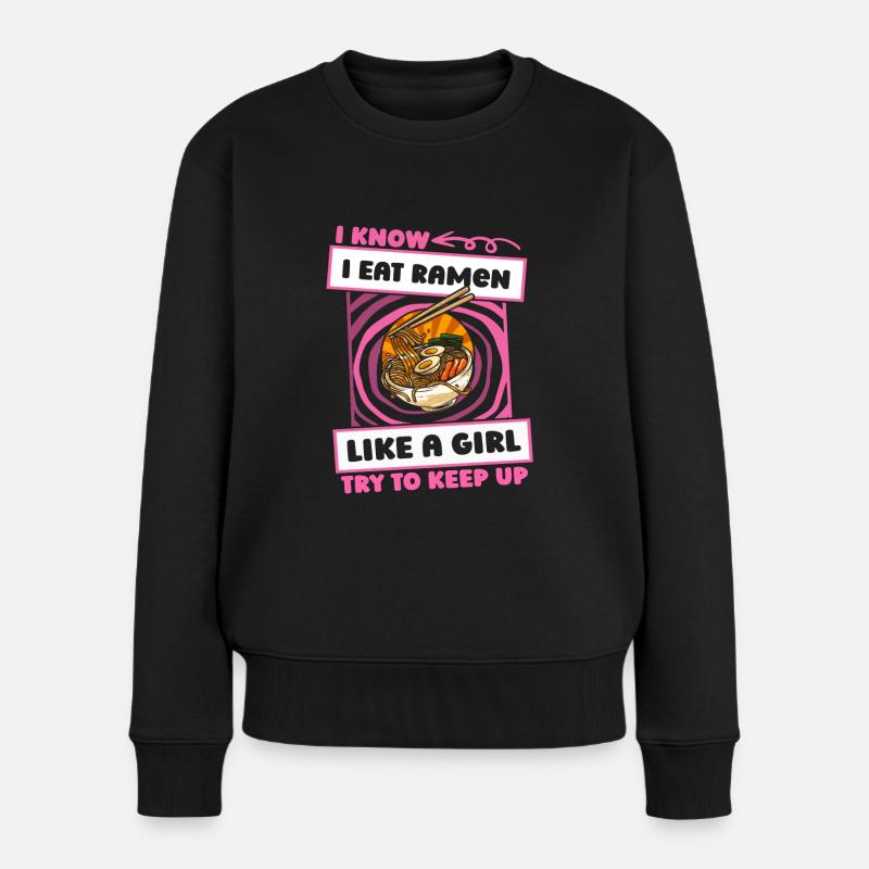 Ramen Lustig - Frauen Premium Bio Pullover - Schwarz
