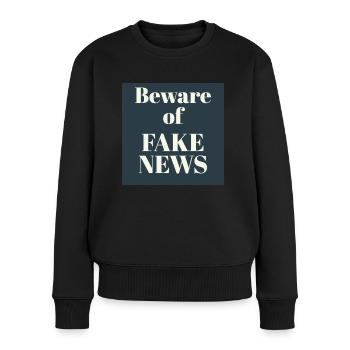 FAKE NEWS Text Design - Women's Premium Organic Jumper - black - Front - Julia (174cm)