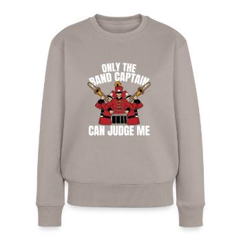 Capitaine de la parade des fans - Pull Premium bio Femme - taupe - Devant - Julia (174cm)