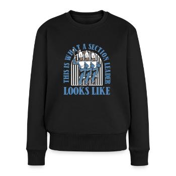 Fanfahrenzug Spielmannszug Führer - Frauen Premium Bio Pullover - Schwarz - Vorne - Julia (174cm)