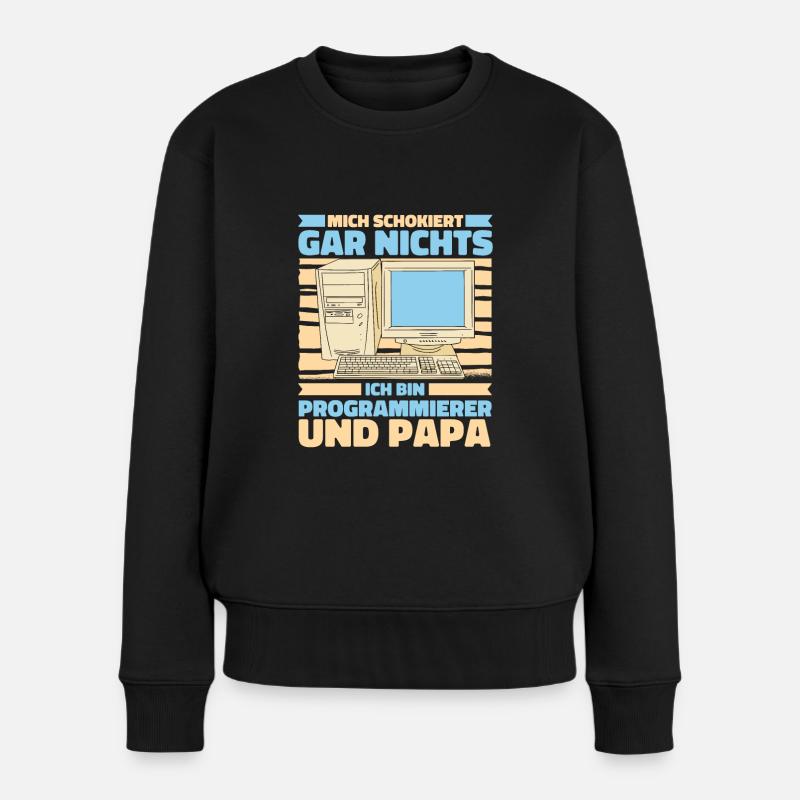 Entwickler Coder Programmierer Vater - Frauen Premium Bio Pullover - Schwarz