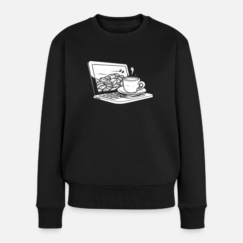 Entwickler Coder Programmierer Kaffee - Frauen Premium Bio Pullover - Schwarz