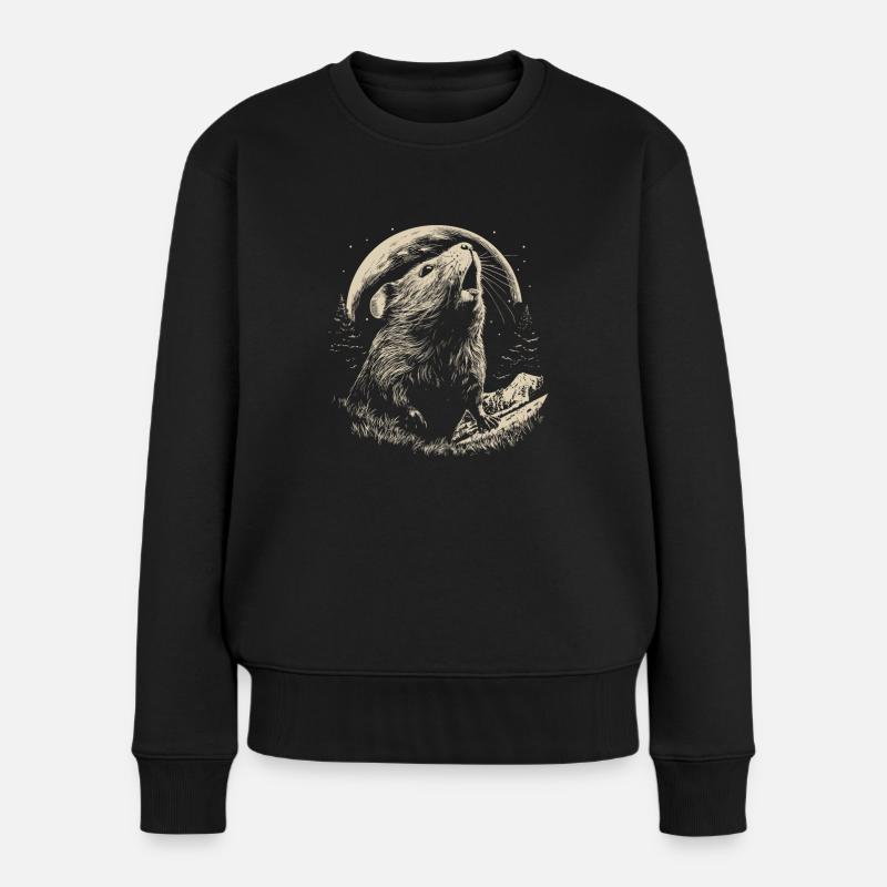 Cochon d’Inde Cochon d’Inde Lune - Pull Premium bio Femme - noir