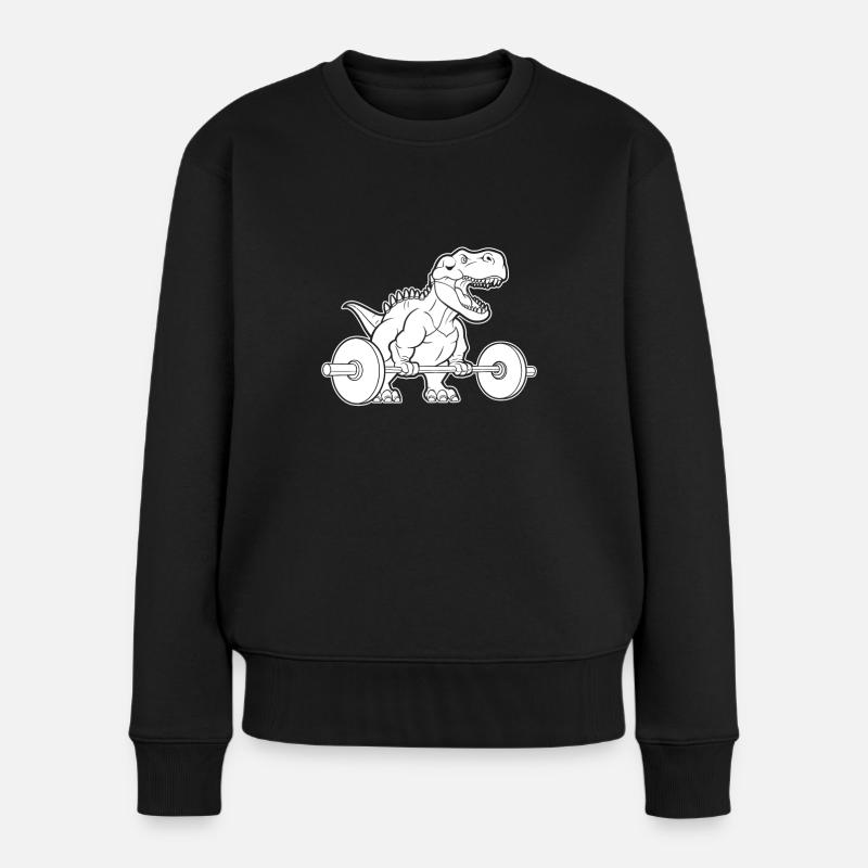 Trex T Rex Dino - Frauen Premium Bio Pullover - Schwarz