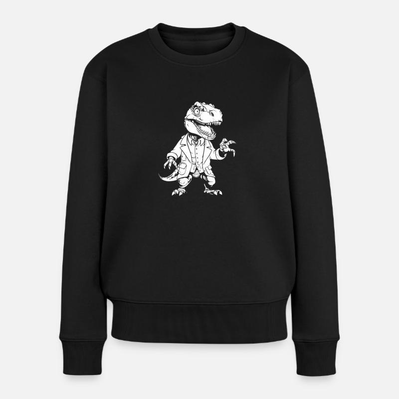 Trex T Rex Dino Cool - Frauen Premium Bio Pullover - Schwarz