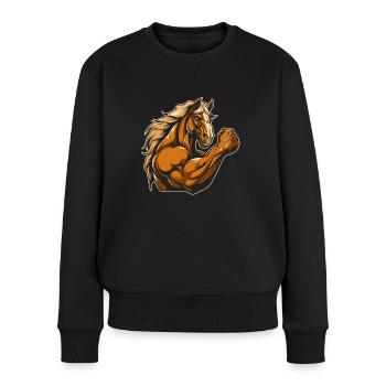 Cheval de fitness - Pull Premium bio Femme - noir - Devant - Julia (174cm)