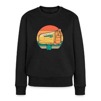 Postbote Briefträger - Frauen Premium Bio Pullover - Schwarz - Vorne - Julia (174cm)