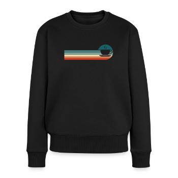 Kaffee Cafe - Frauen Premium Bio Pullover - Schwarz - Vorne - Julia (174cm)