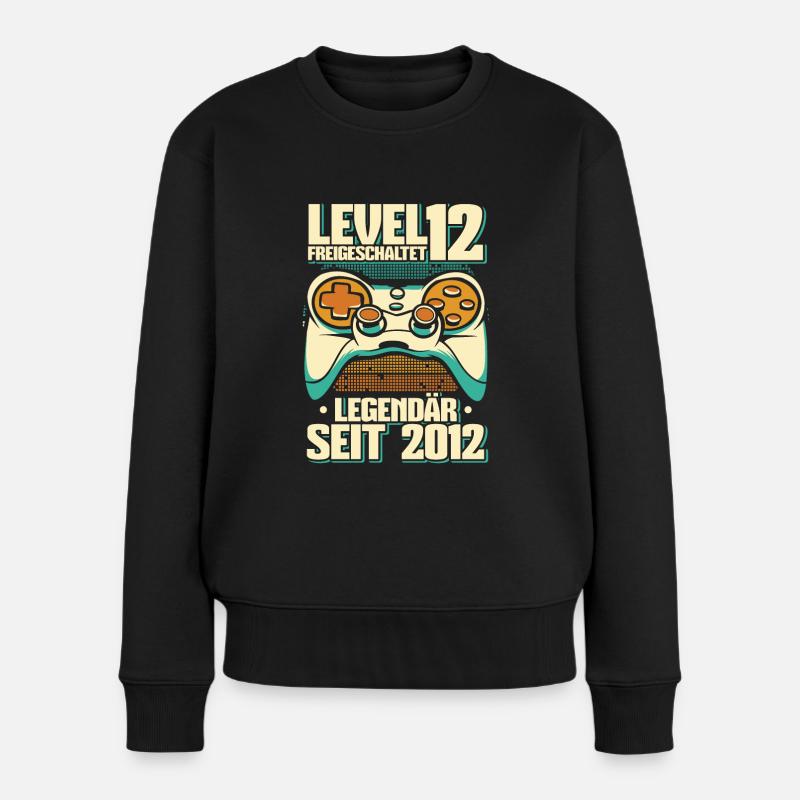 Gaming 12. Geburtstag 12 Jahre Gamer - Frauen Premium Bio Pullover - Schwarz