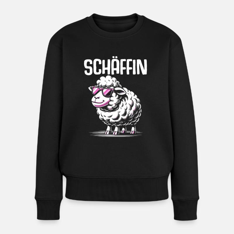 Chef Chefin Schaf Geschenk Schäfin Spruch - Frauen Premium Bio Pullover - Schwarz