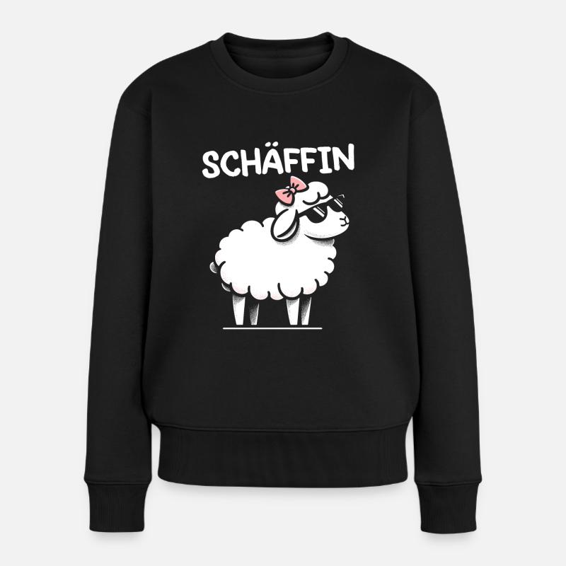 Chef Chefin Schaf Geschenk Schäfin Spruch - Frauen Premium Bio Pullover - Schwarz