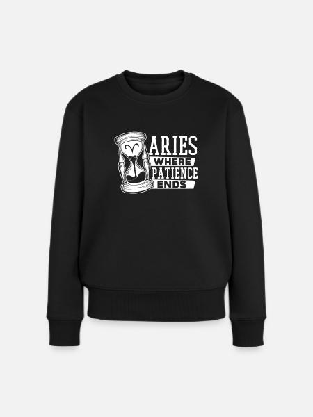 Widder Astrologie - Frauen Premium Bio Pullover - Schwarz