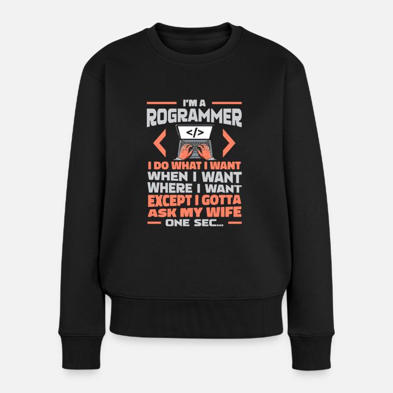 Developer, Coder, Programmer - Women's Premium Organic Jumper - black