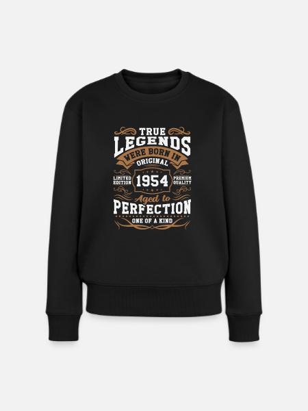 Legenden Geboren 1954 - Frauen Premium Bio Pullover - Schwarz